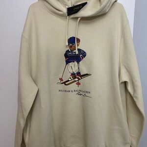 Polo by Ralph Lauren Beige Hoodie with Skiing Bear